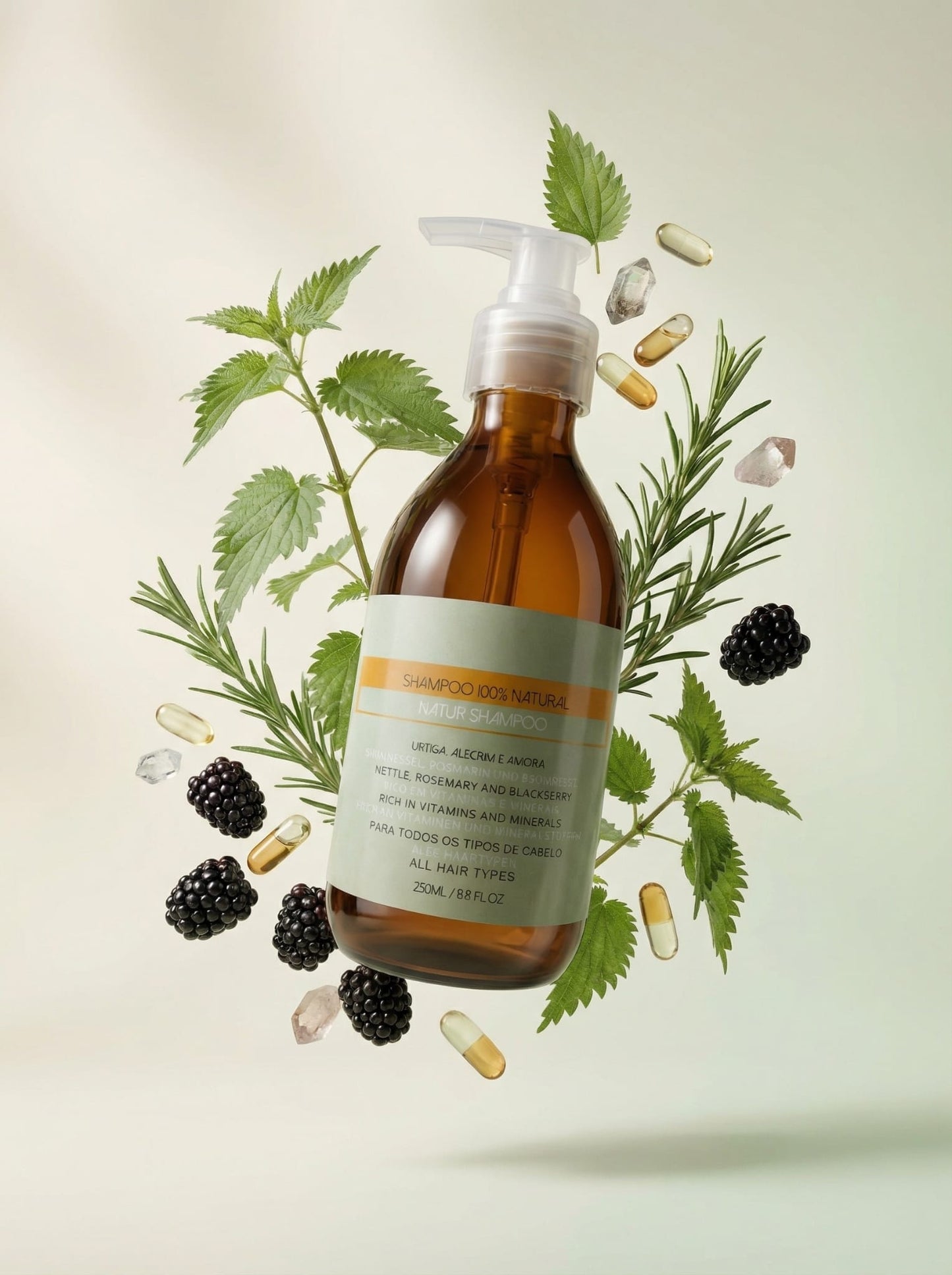 Shampoo Natural 100% natürlichen Inhaltsstoffen